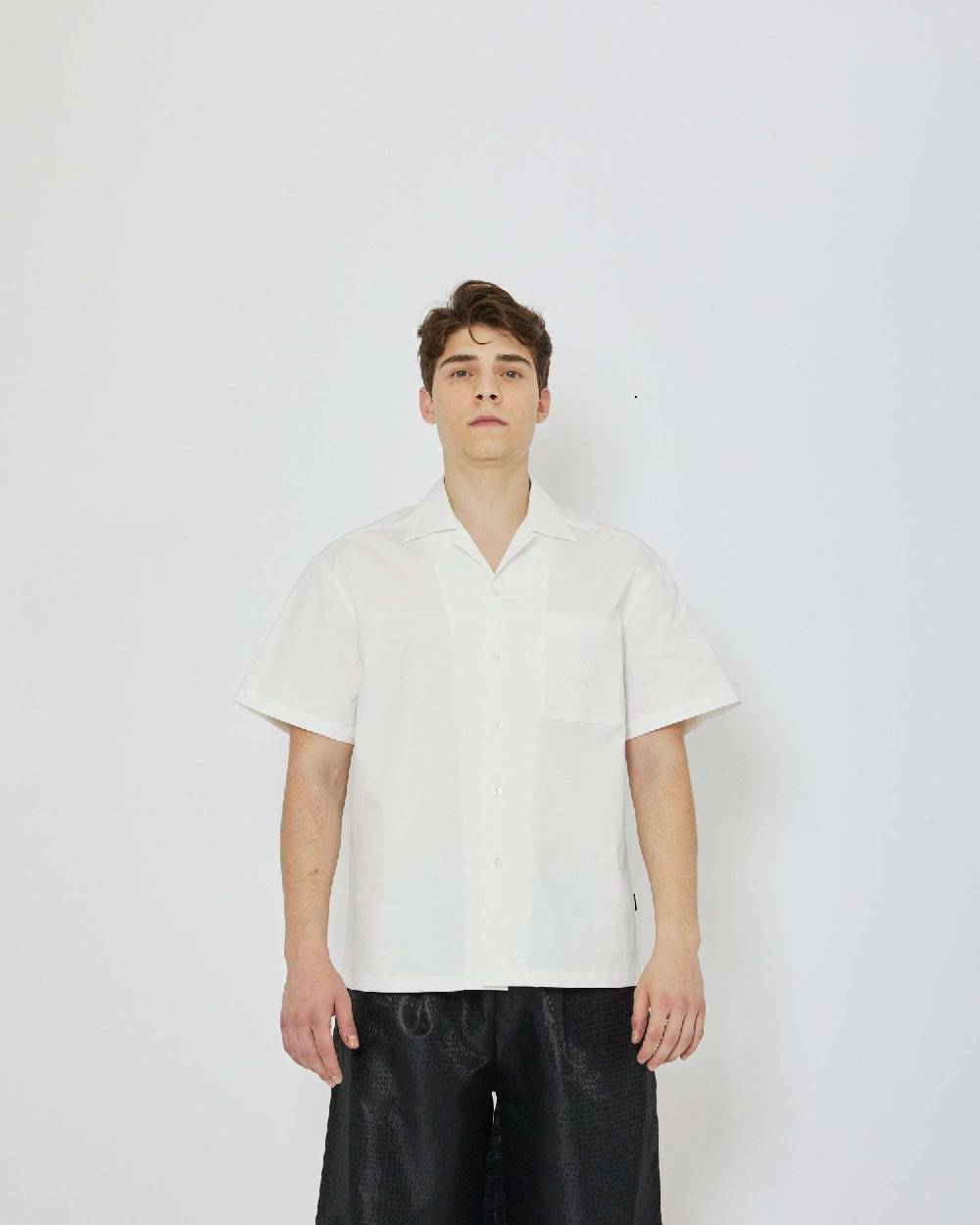 John Richmond Camicia Con Logo Ricamato Tone Sur Tone Sul Davanti