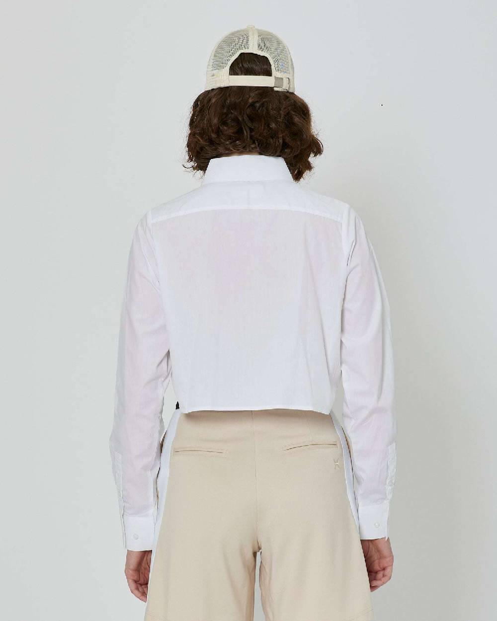 John Richmond Camicia Crop Con Tasca Sul Davanti E Logo Ricamato