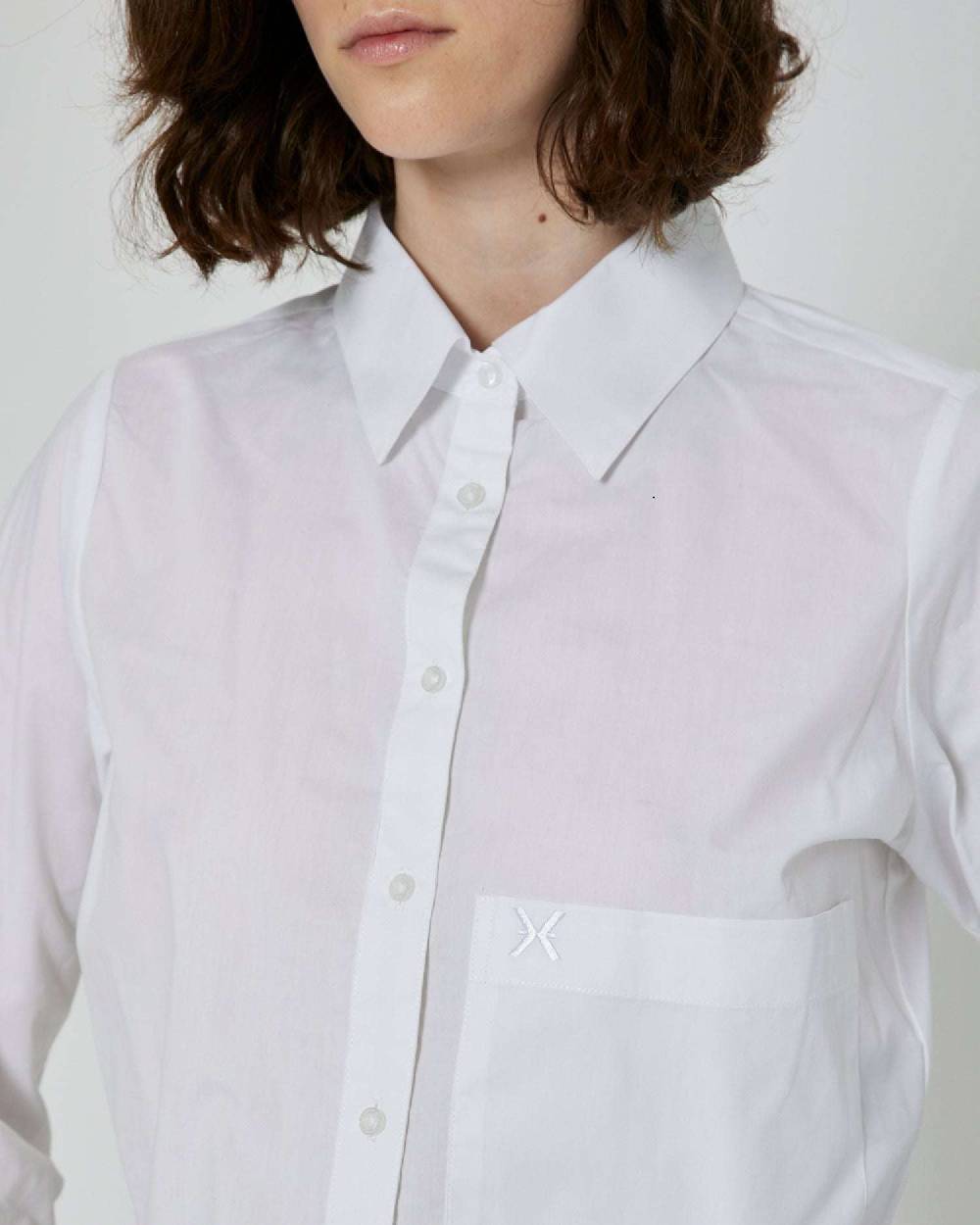 John Richmond Camicia Crop Con Tasca Sul Davanti E Logo Ricamato