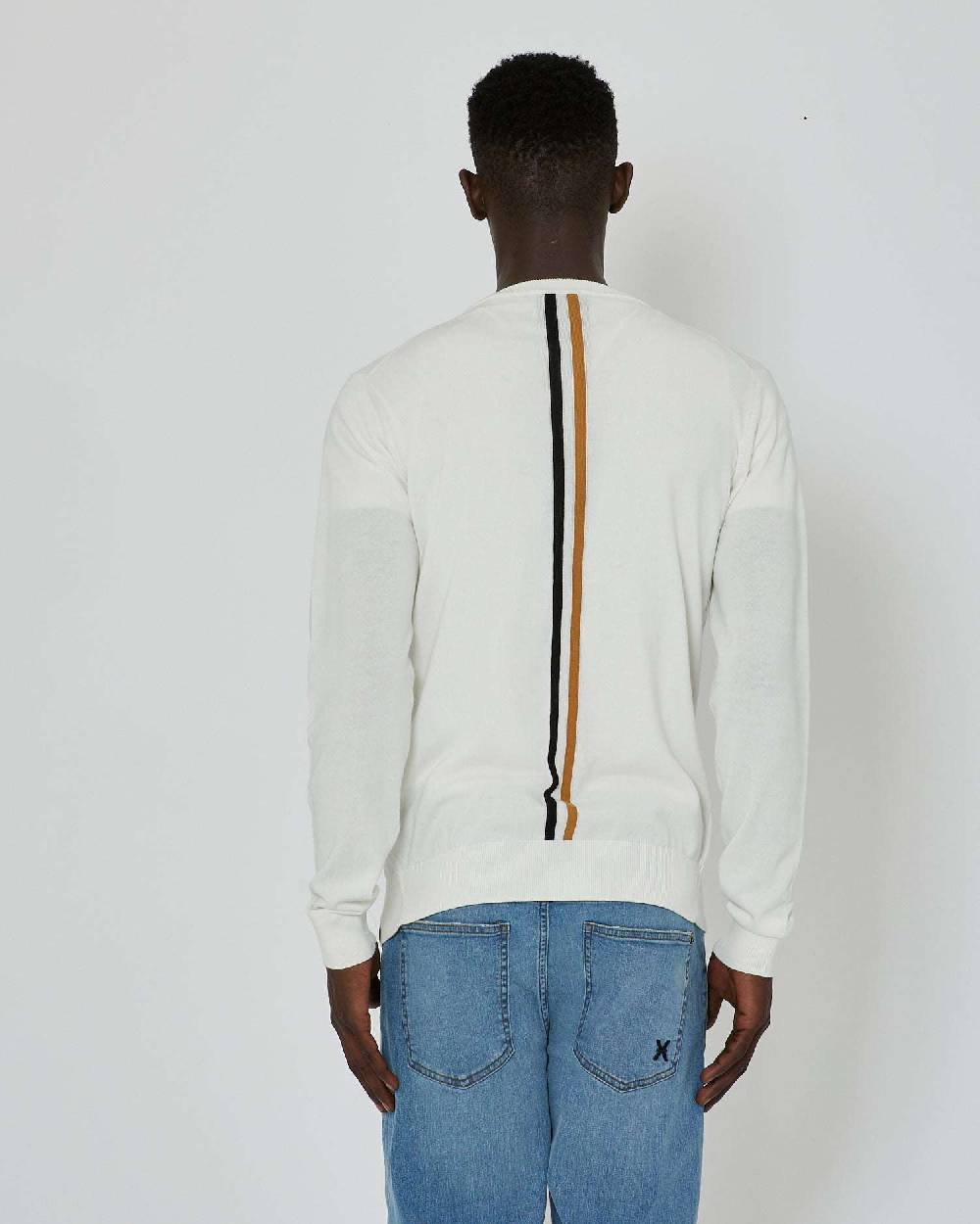 John Richmond Cardigan Con Logo A Contrasto Sul Davanti E Banda Bicolor Sul Retro