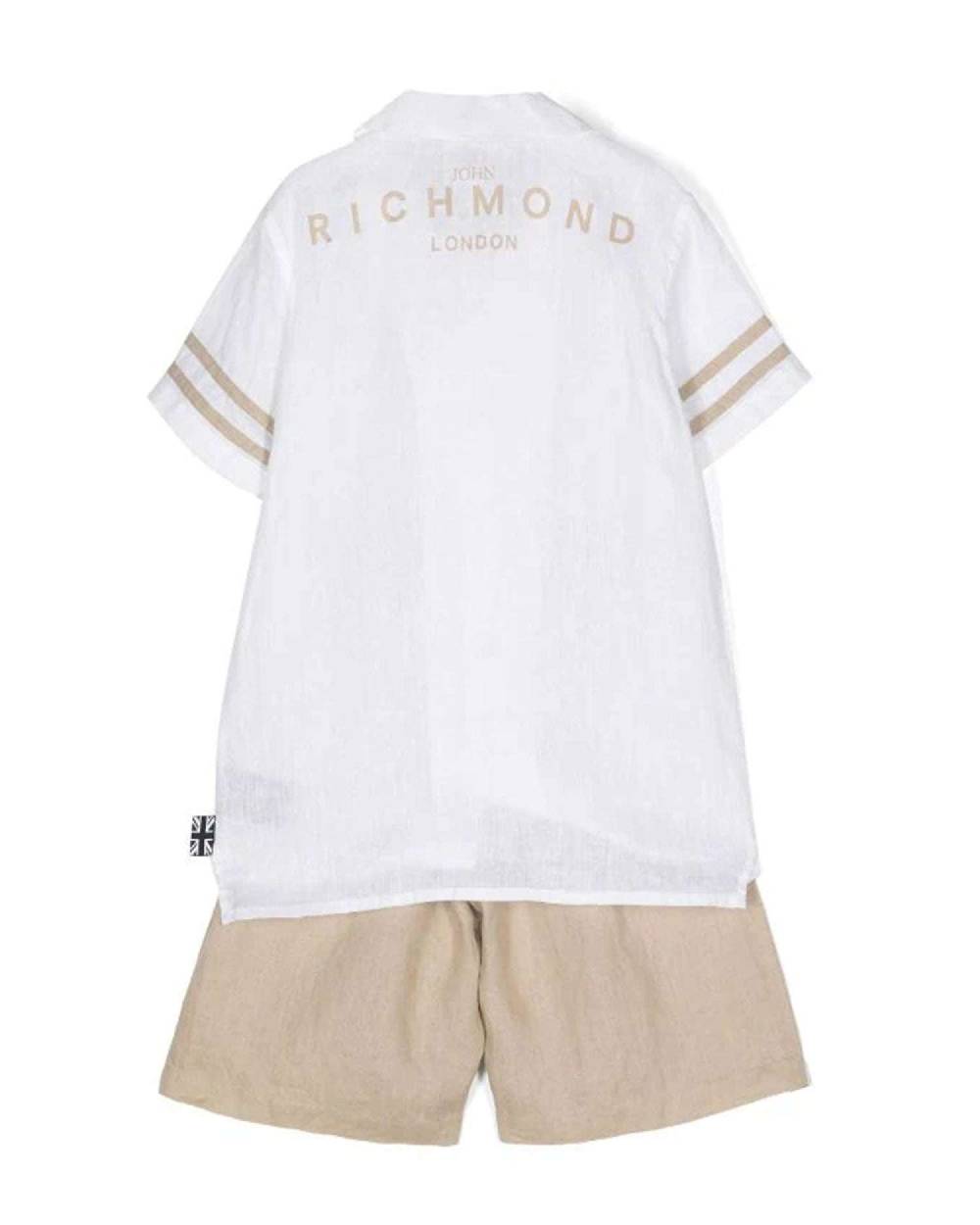 John Richmond Kids Completo Camicia Con Logo E Bermuda