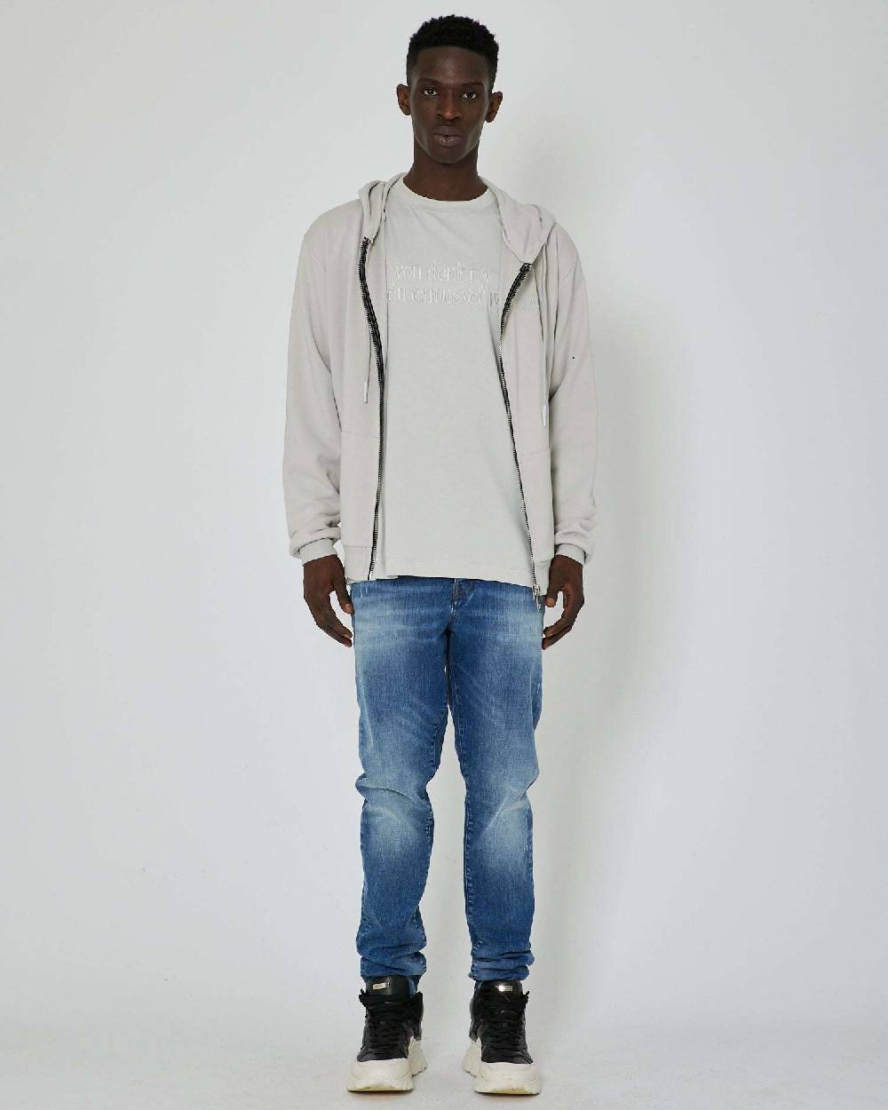 John Richmond Felpa con grafica stampata sul davanti