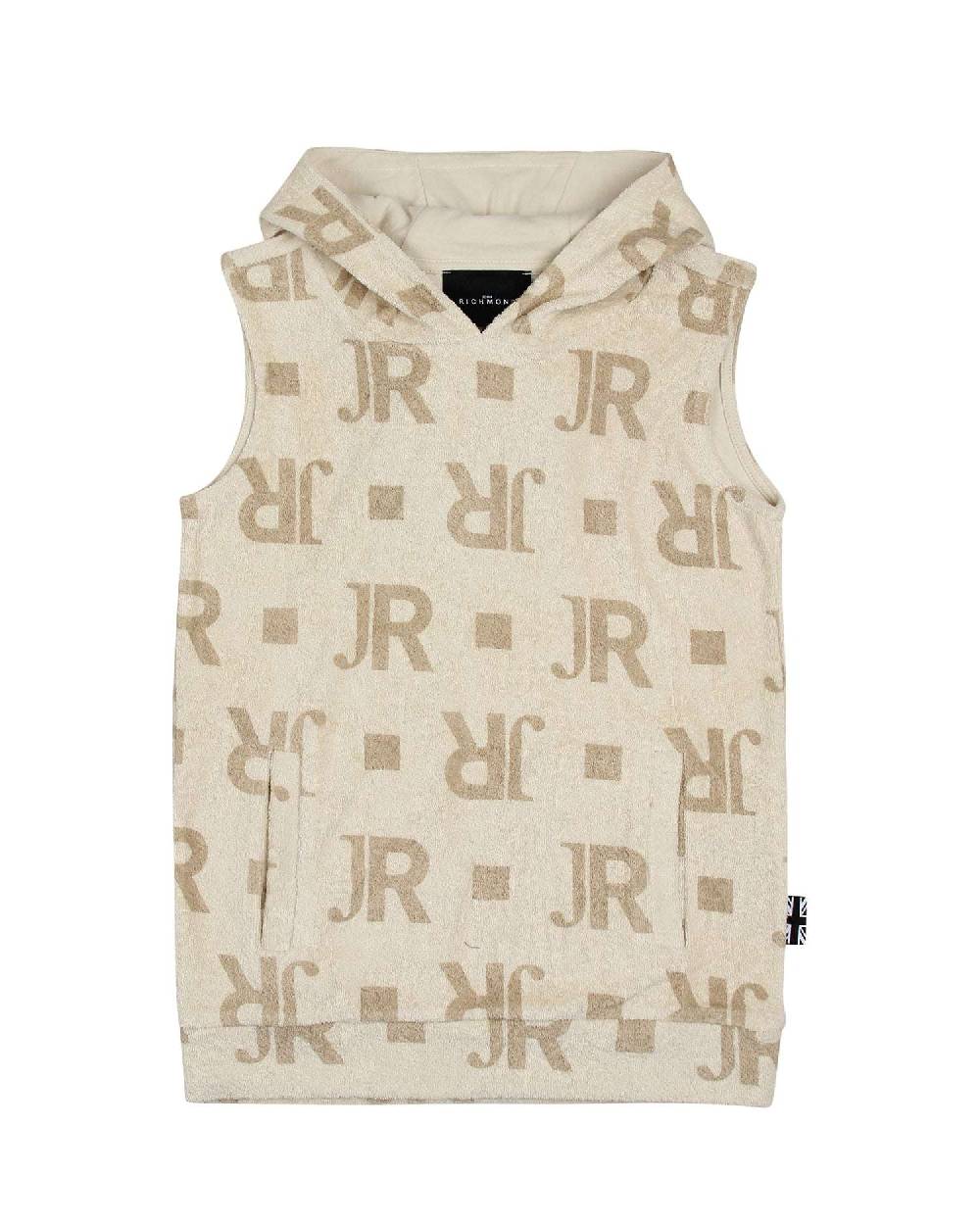 John Richmond kids Felpa smanicata con logo allover