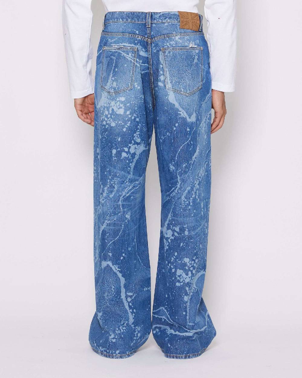 John Richmond Jeans Gamba Larga Con Strappi Sul Davanti