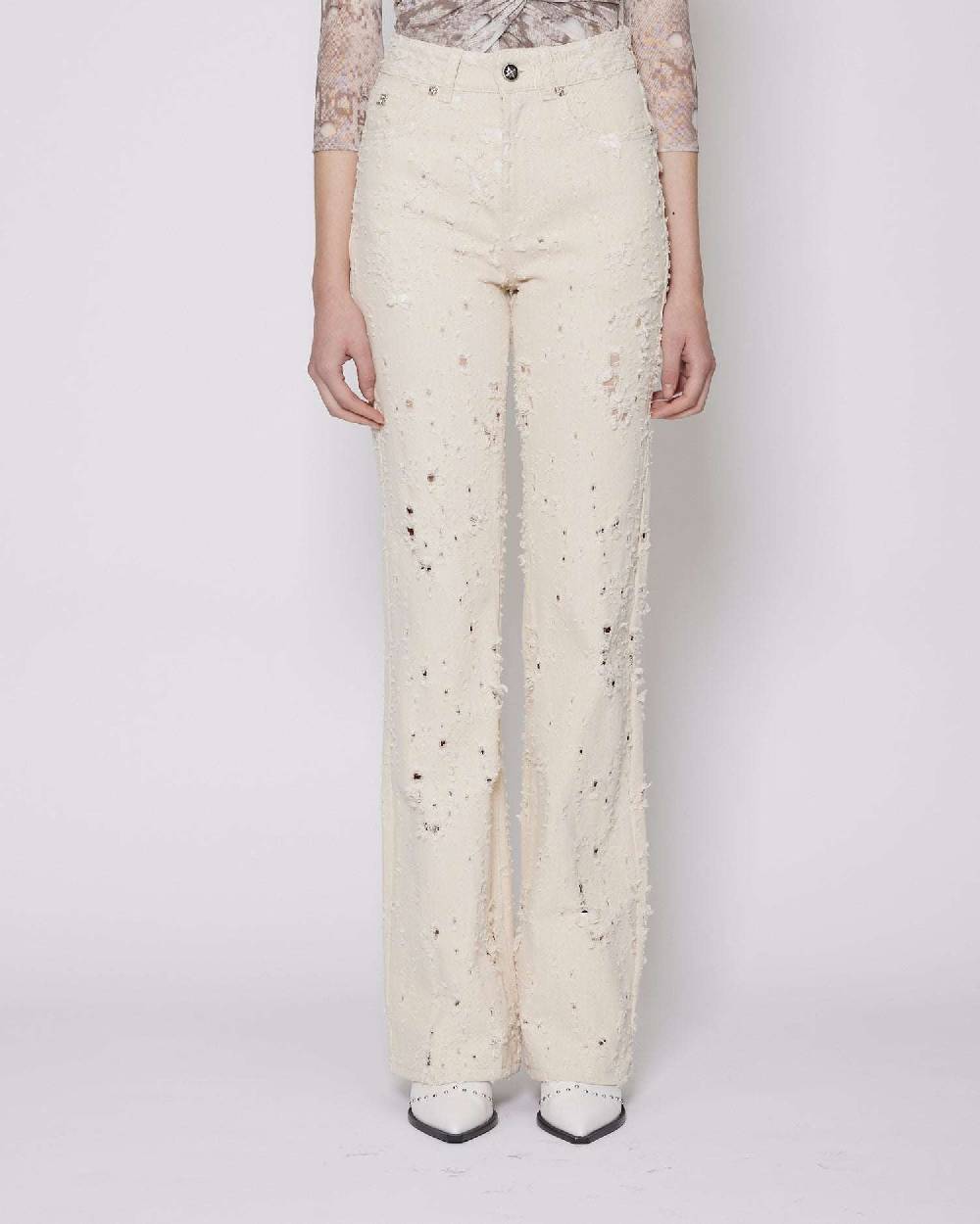 John Richmond Jeans Regular Con Ricami Tone Sur Tone