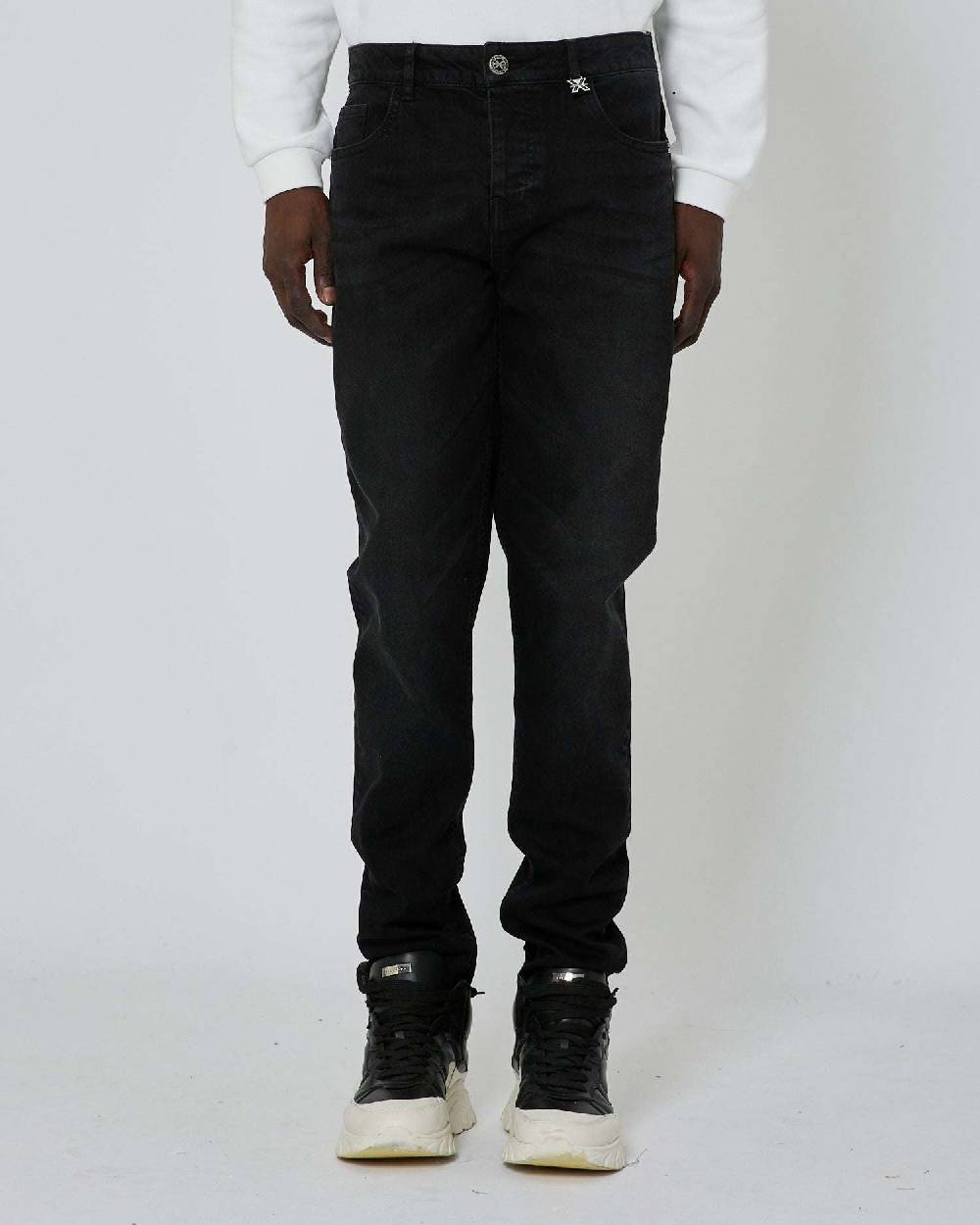 John Richmond Jeans Slim Fit Con Etichetta Metallica Sul Davanti