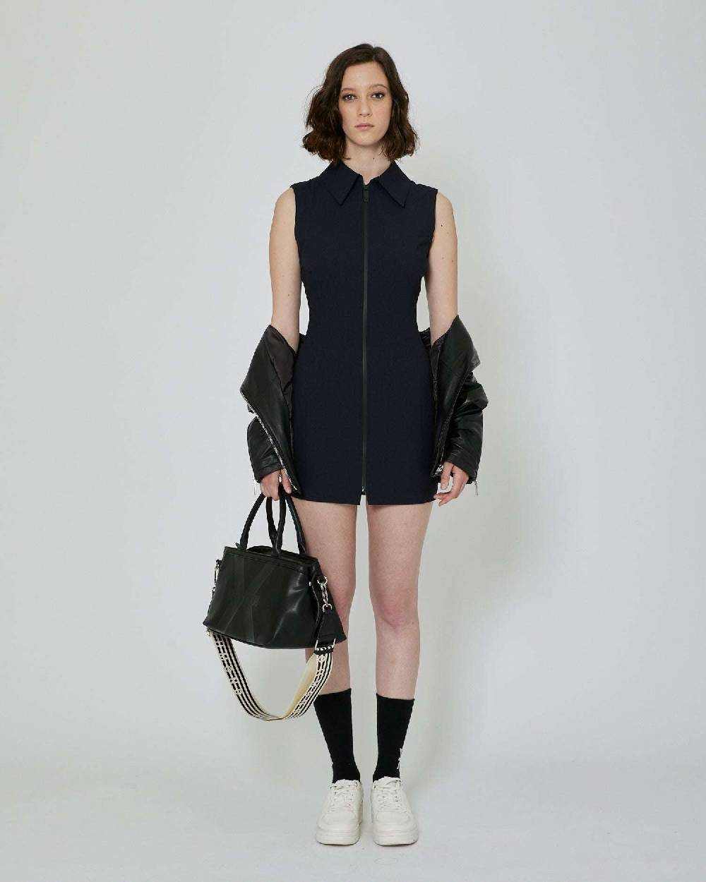 John Richmond Abito corto con cerniera frontale