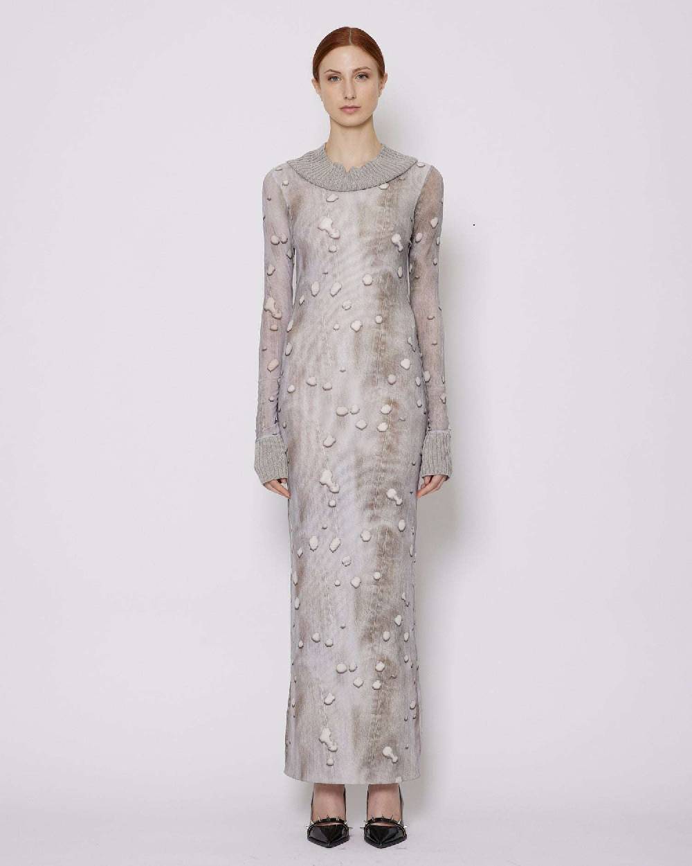 John Richmond Abito lungo con polsini a coste