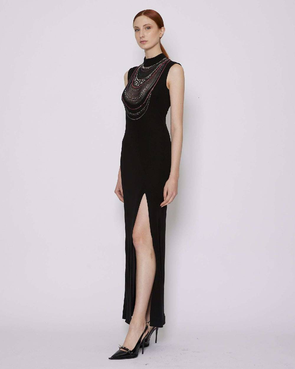 John Richmond Abito Lungo Con Spacco Laterale