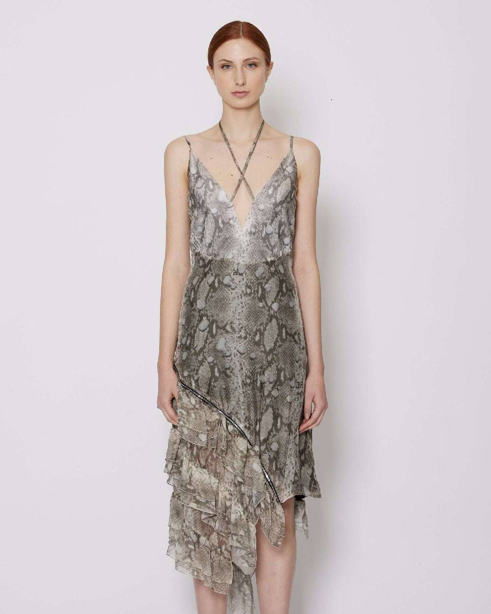 John Richmond Abito Midi Con Scollo A V