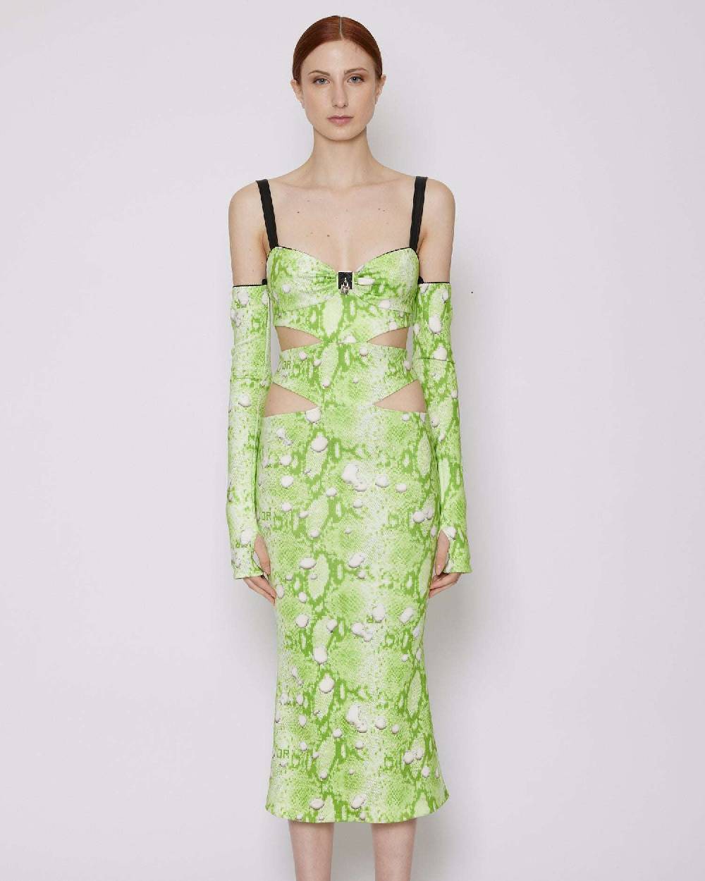John Richmond Abito Midi Cut Out Con Manicotti
