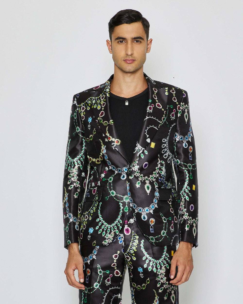 John Richmond Blazer Monopetto Con Pattern Allover