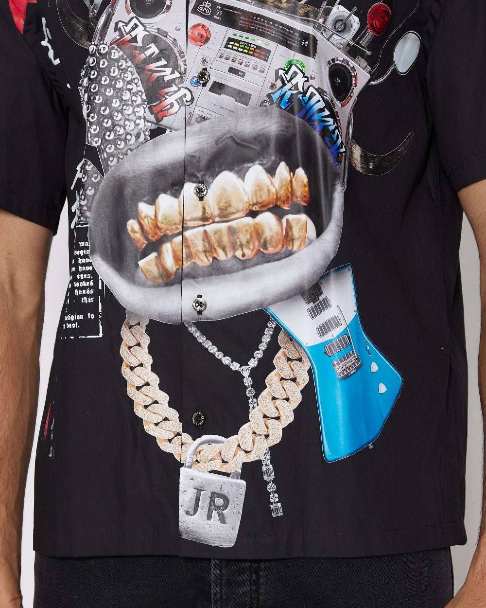 John Richmond Camicia Con Grafica Sul Davanti