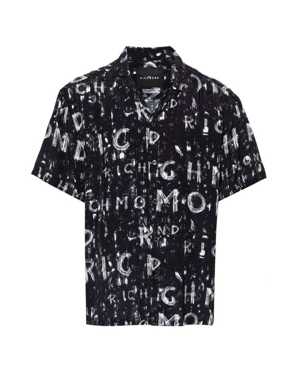 John Richmond Camicia Con Pattern Tone Sur Tone