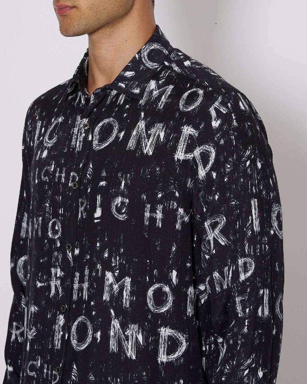 John Richmond Camicia Con Pattern Tone Sur Tone