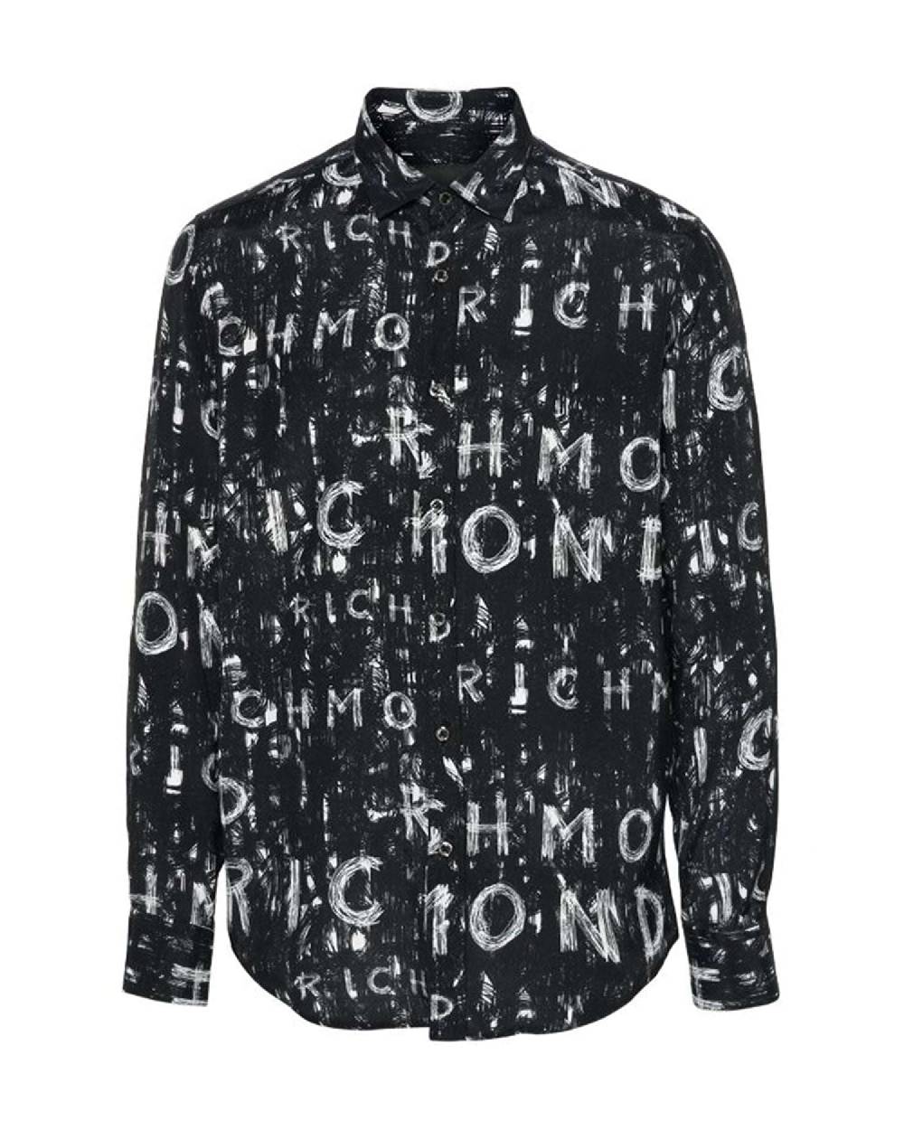 John Richmond Camicia Con Pattern Tone Sur Tone