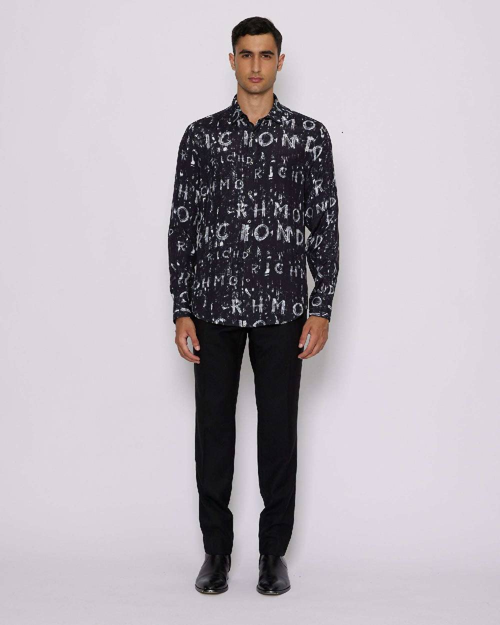 John Richmond Camicia con pattern tone sur tone