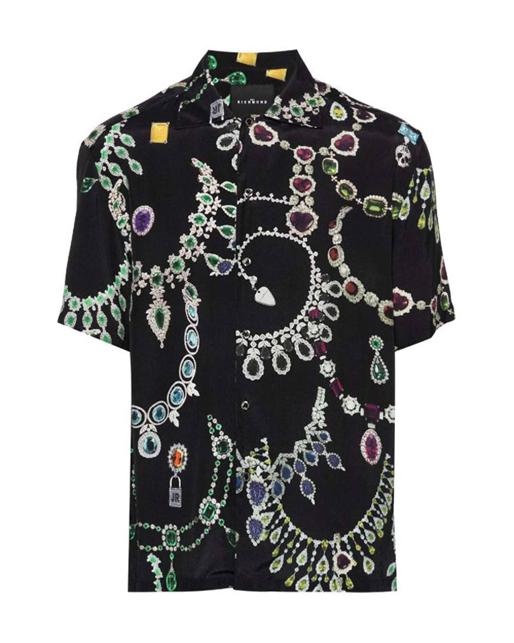 John Richmond Camicia Con Pattern Tone Sur Tone