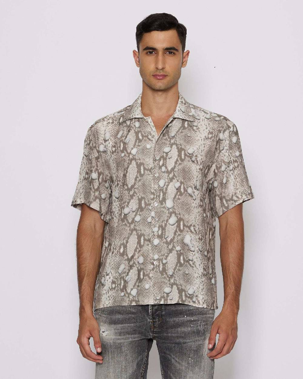 John Richmond Camicia Con Pattern Tone Sur Tone