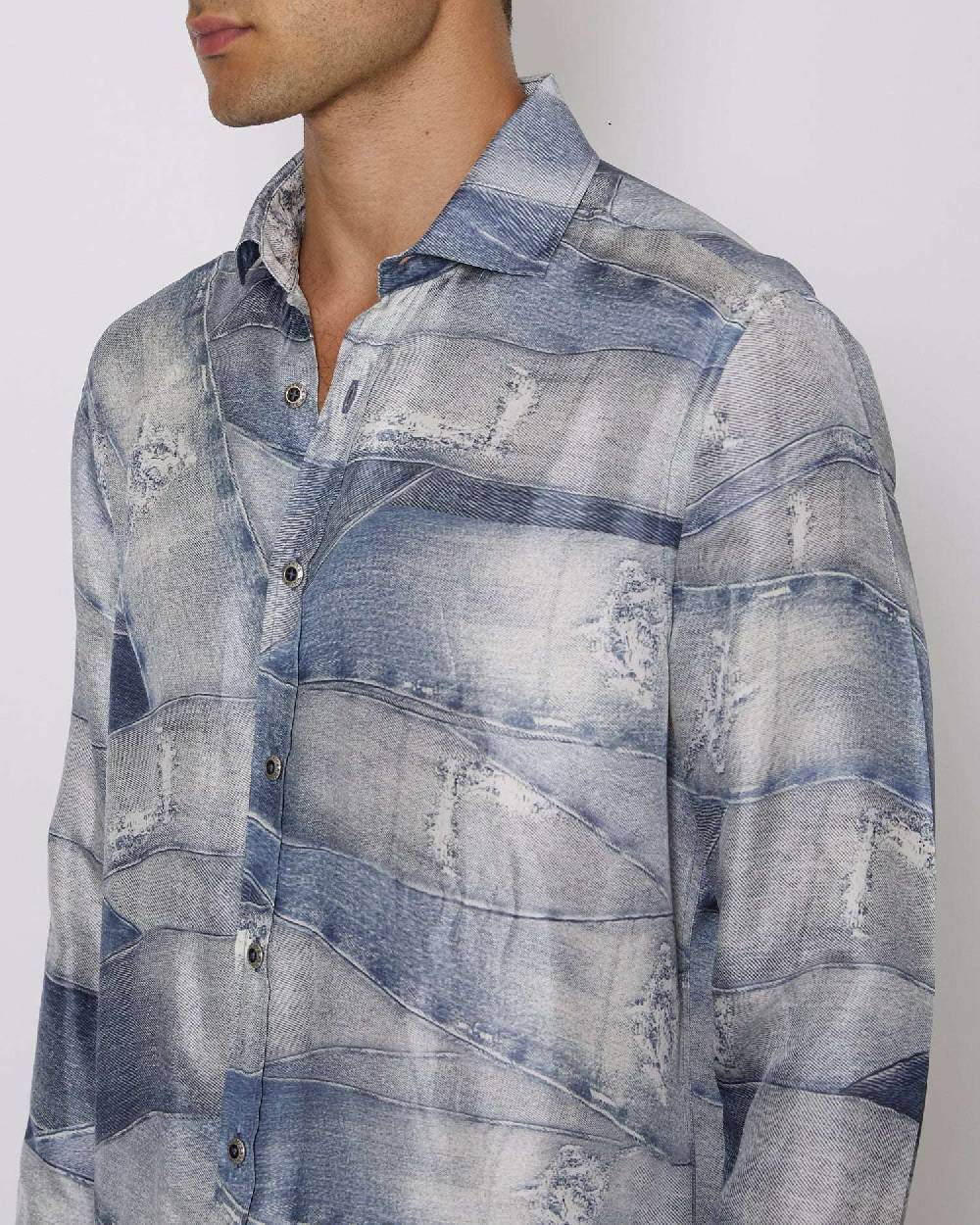 John Richmond Camicia Con Pattern Tone Sur Tone