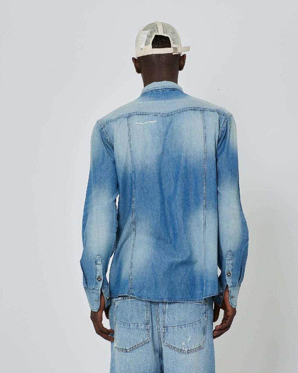 John Richmond Camicia In Denim Effetto Strappato