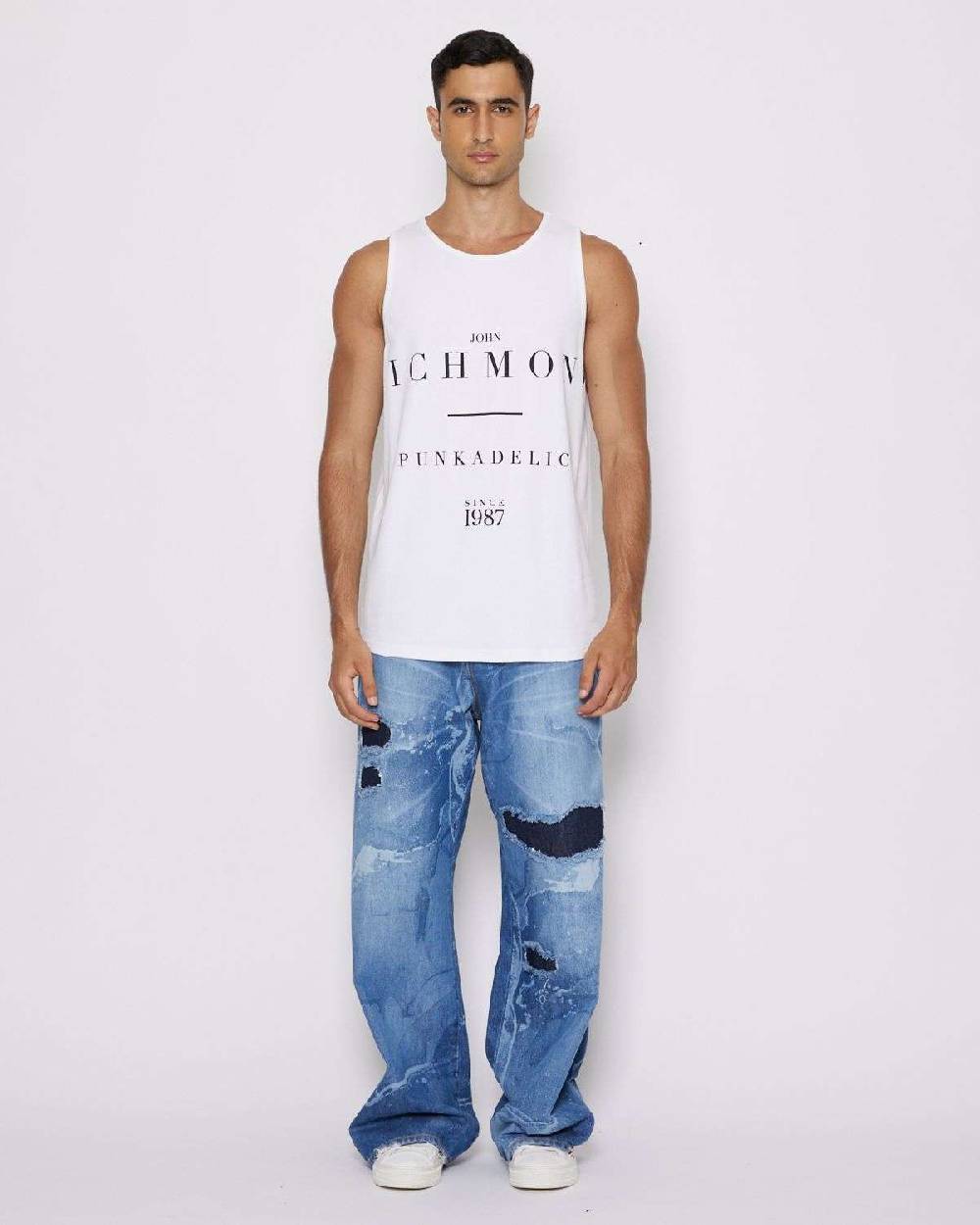 John Richmond Canotta con grafica sul davanti