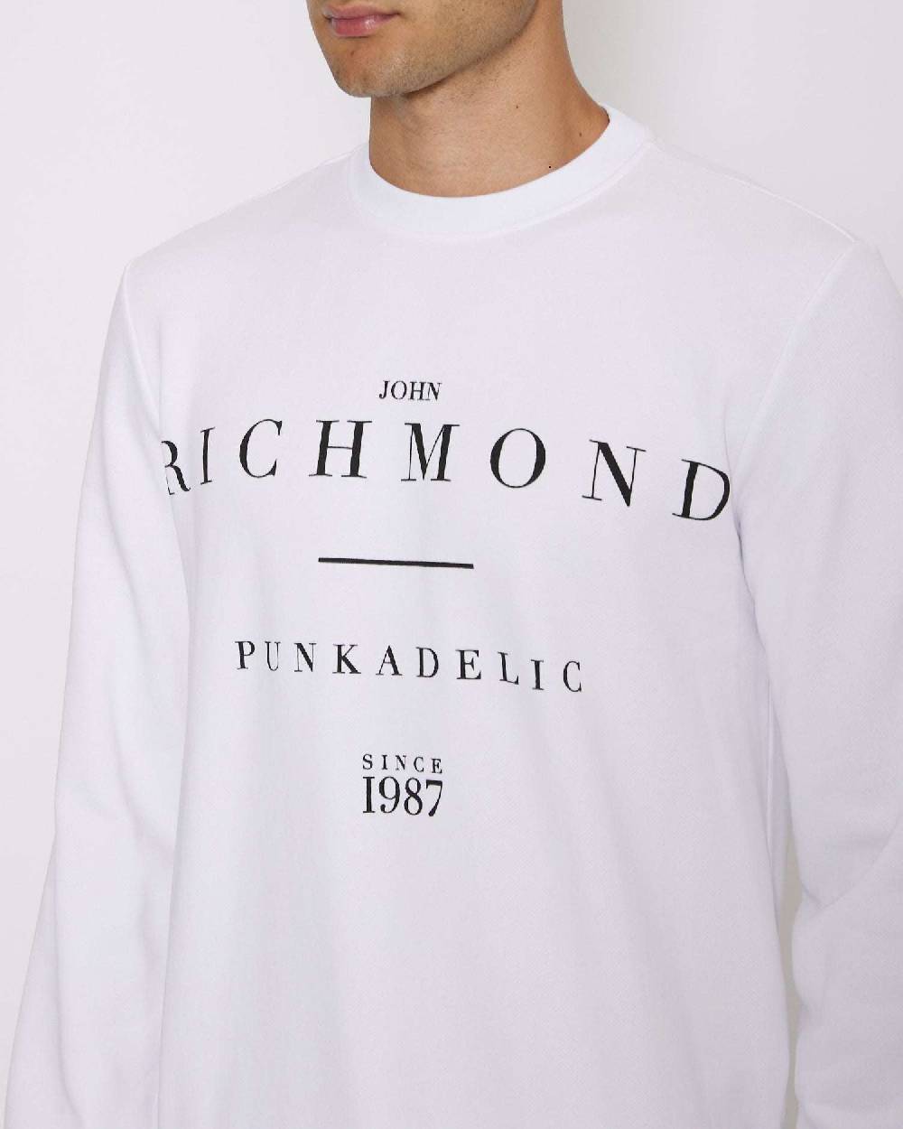 John Richmond Felpa Con Grafica Sul Davanti