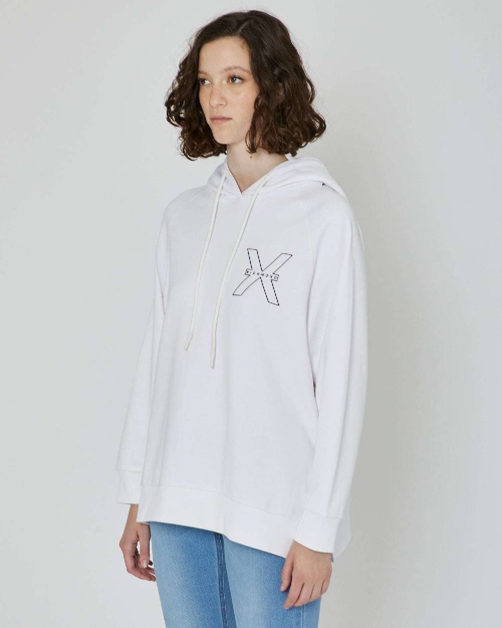 John Richmond Felpa Con Logo Ricamato Sul Davanti