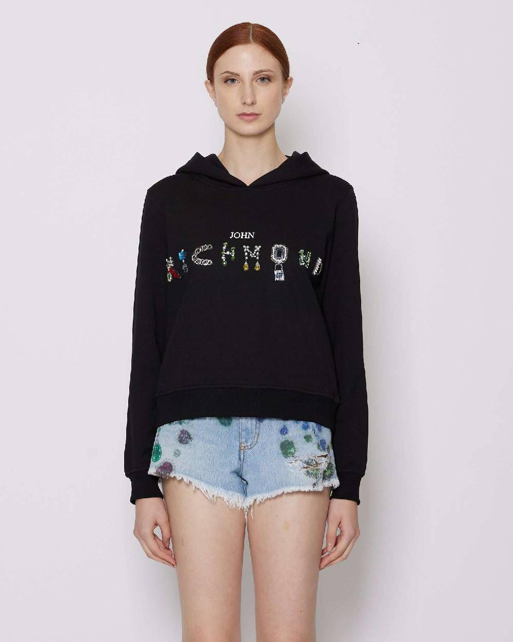 John Richmond Felpa Con Logo Sul Davanti