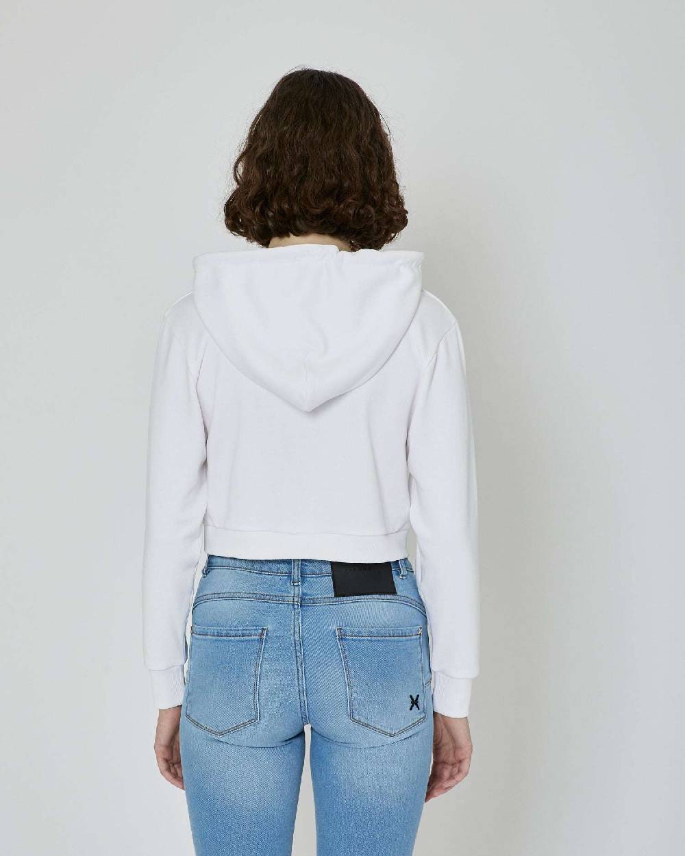 John Richmond Felpa Crop Con Cappuccio E Logo