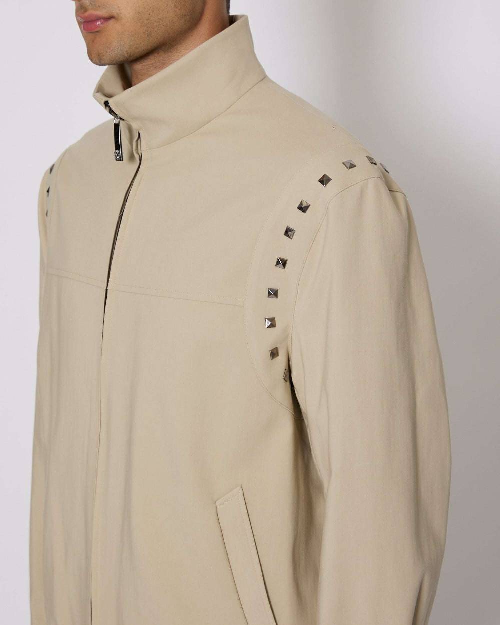 John Richmond Giacca Con Zip E Borchie Decorative