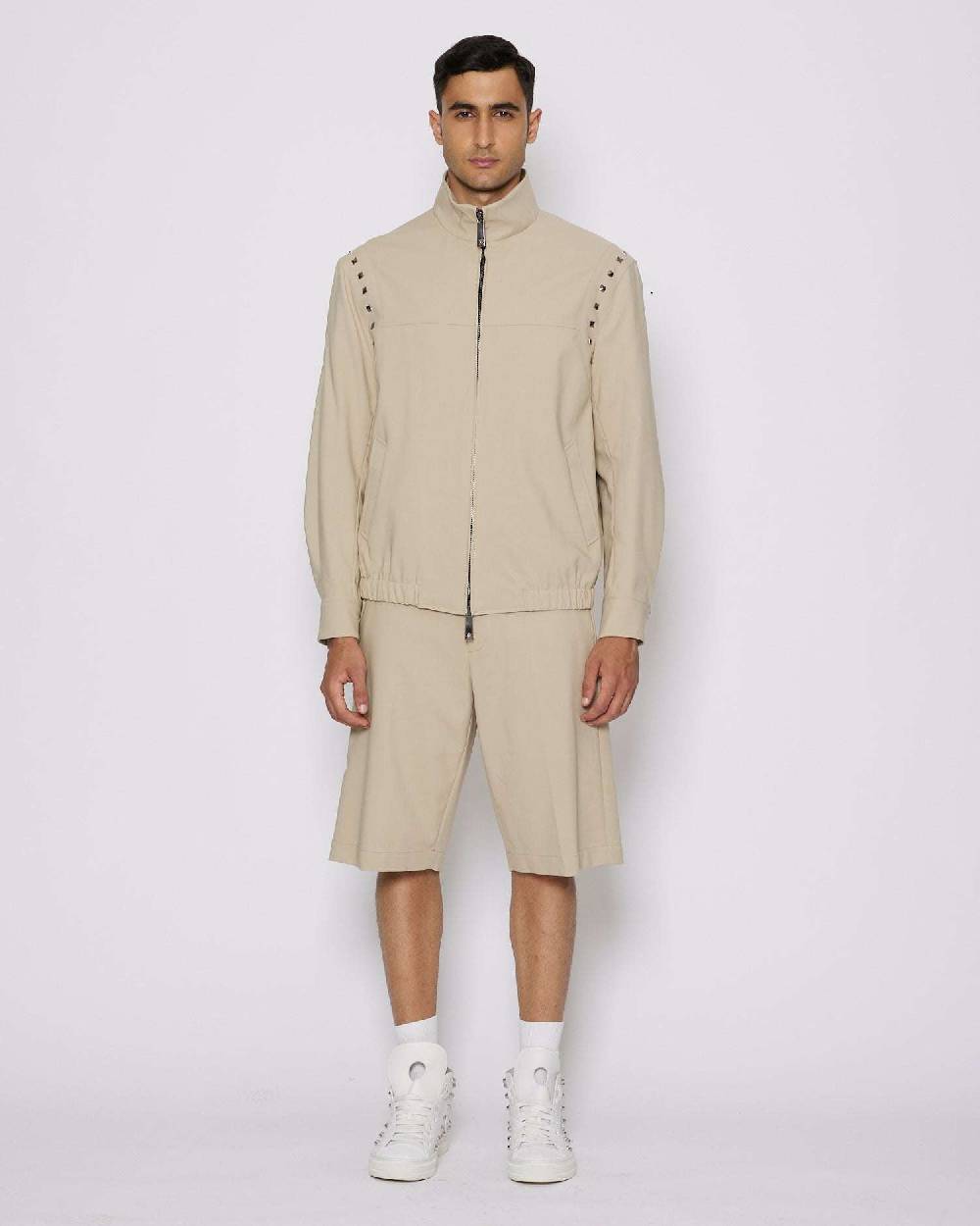 John Richmond Giacca con zip e borchie decorative