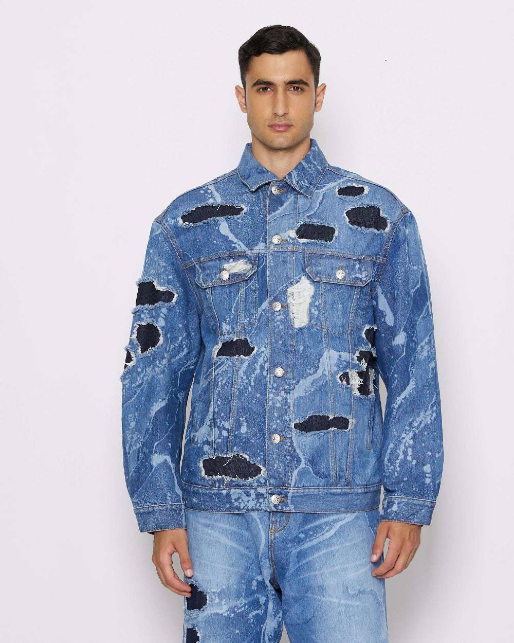 John Richmond Giacca In Denim Effetto Used