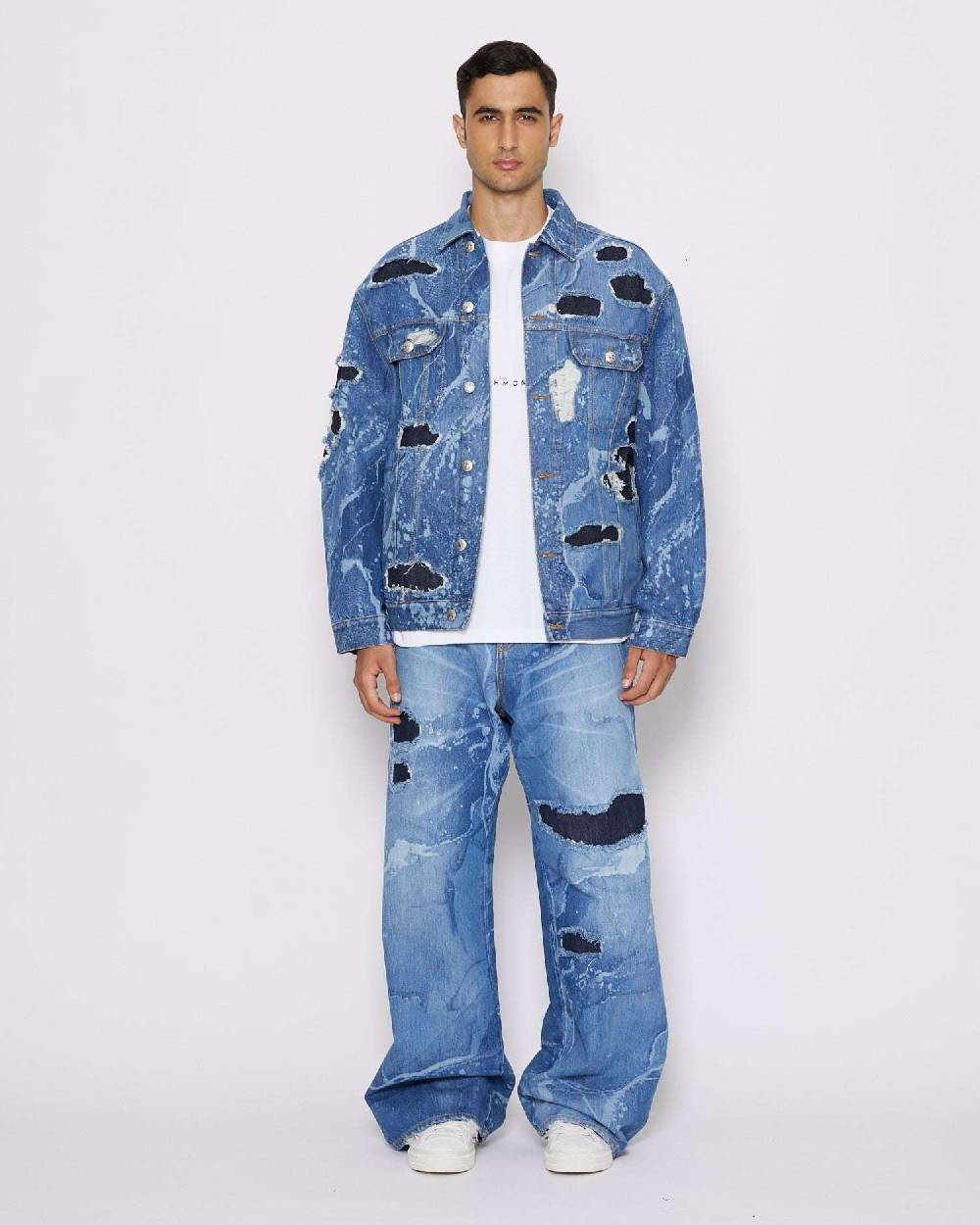 John Richmond Giacca in denim effetto used