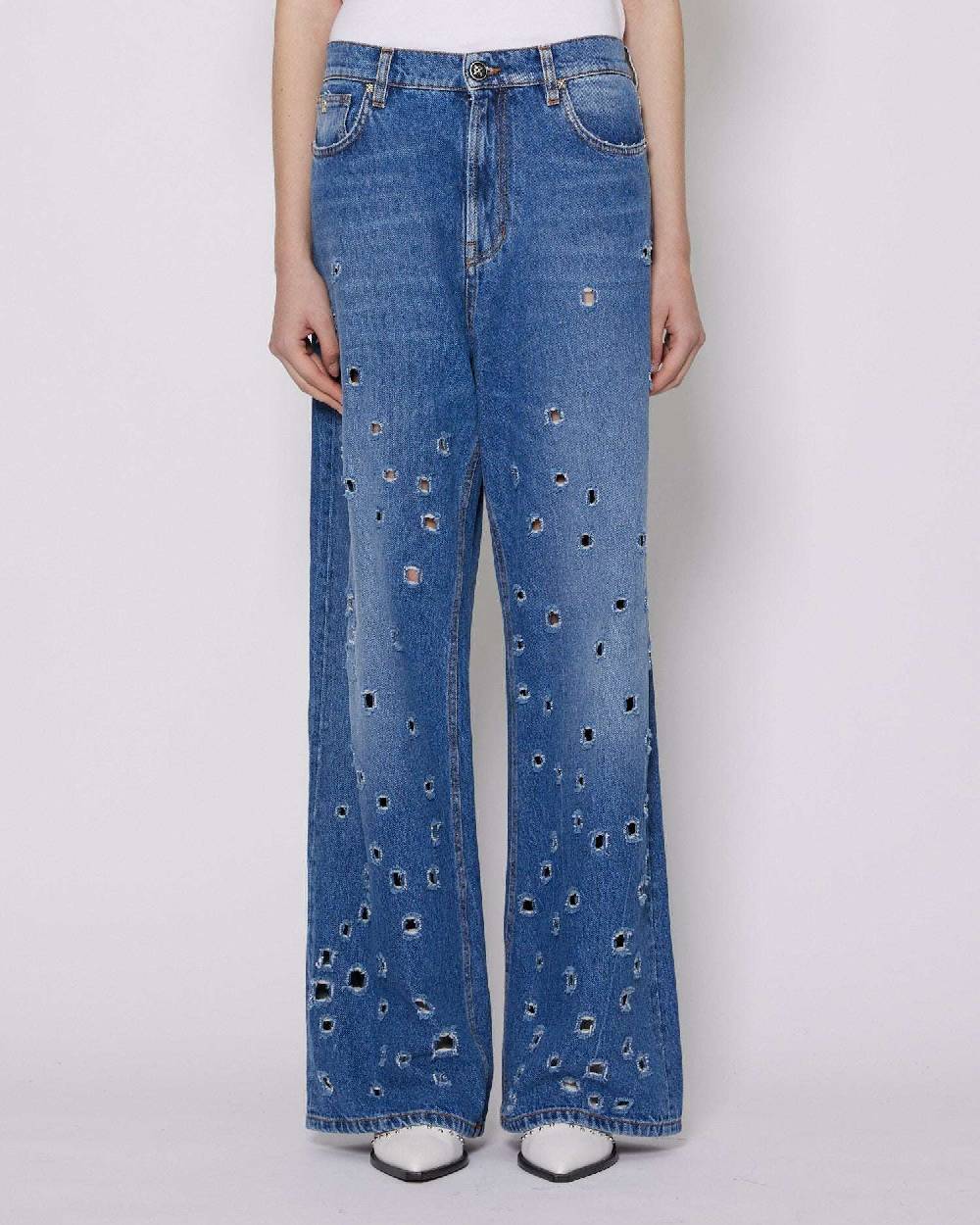 John Richmond Jeans A Vita Media Con Strappi