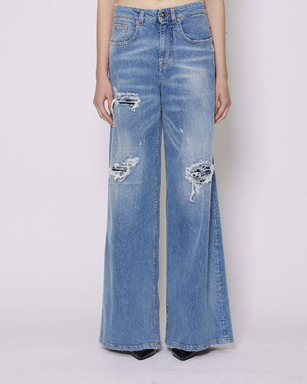 John Richmond Jeans A Vita Media Con Strappi