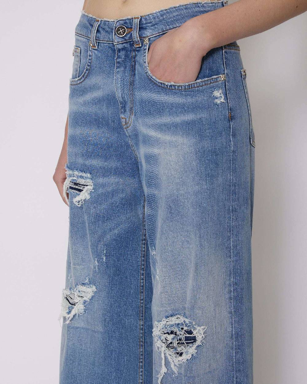 John Richmond Jeans A Vita Media Con Strappi