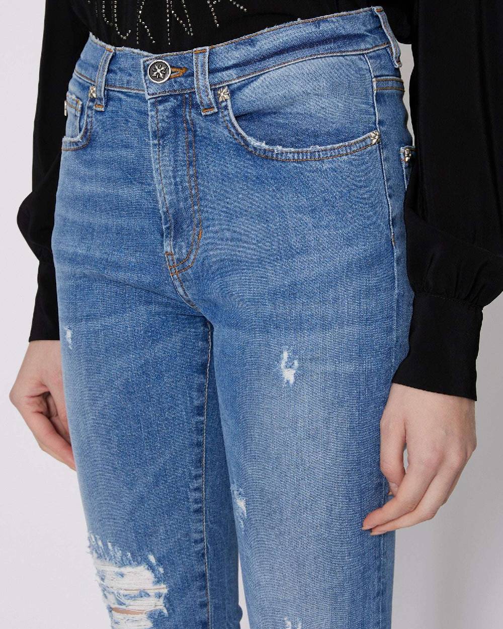 John Richmond Jeans Crop Con Lacerazioni