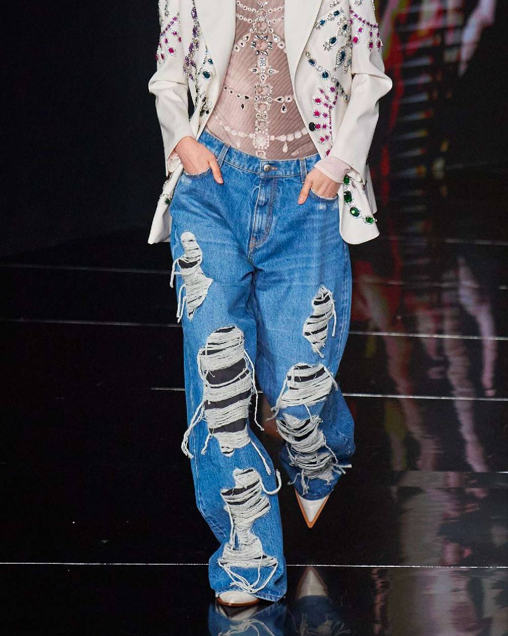 John Richmond Jeans Loose Fit Con Lacerazioni