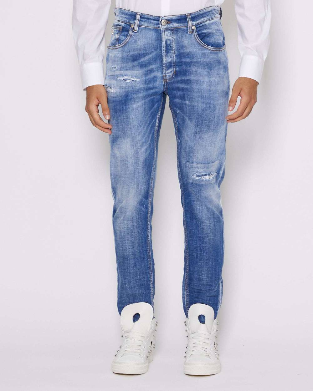 John Richmond Jeans Slim Con Lavaggio Effeto Used