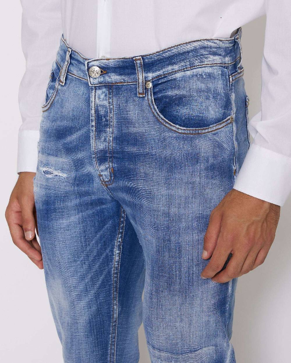 John Richmond Jeans Slim Con Lavaggio Effeto Used