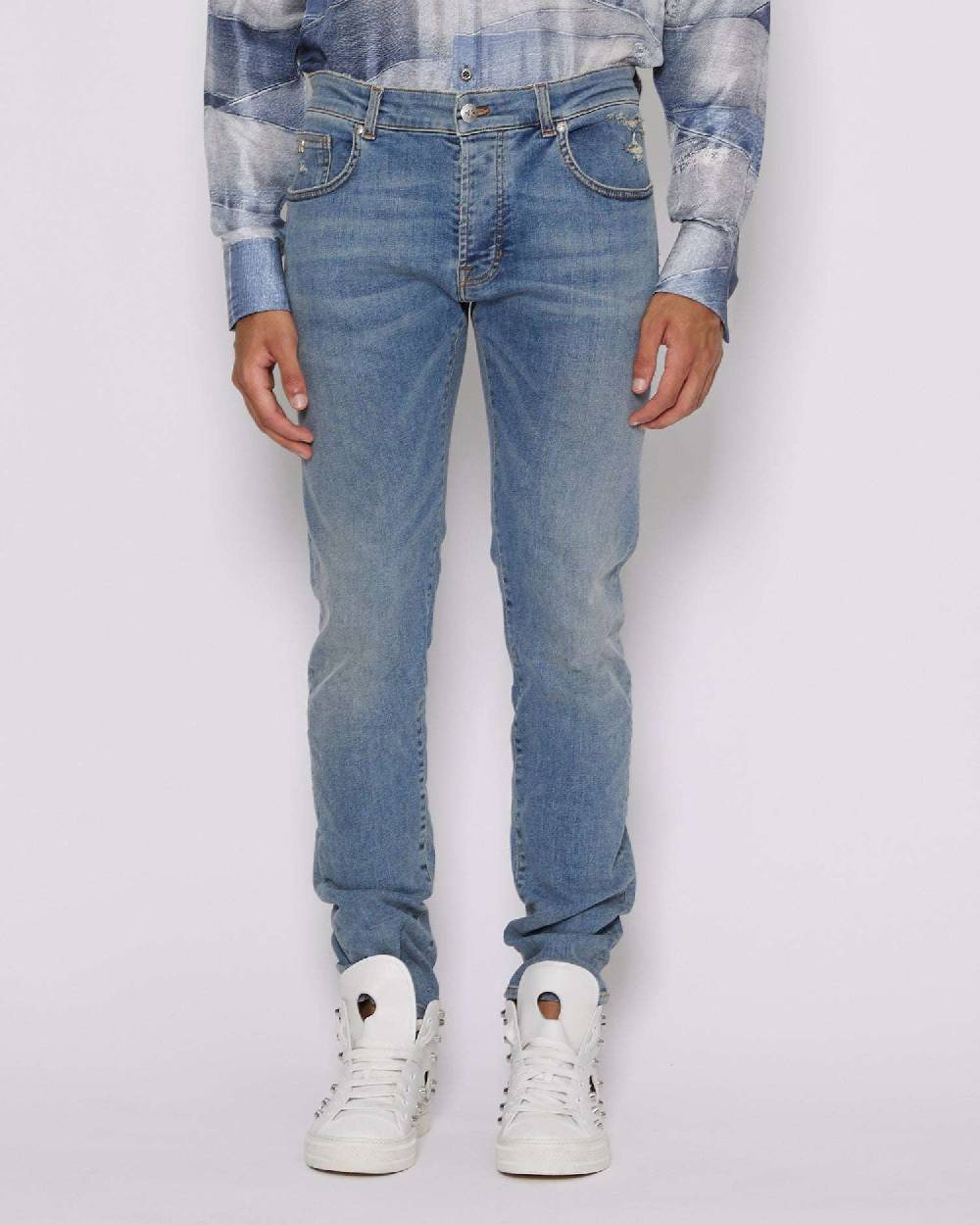 John Richmond Jeans slim con lavaggio effetto used
