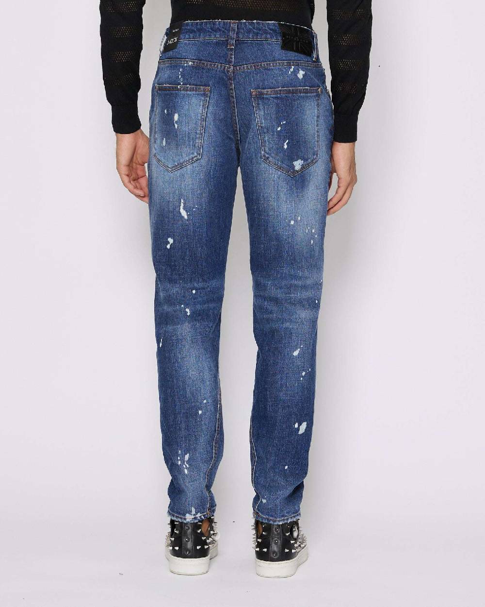 John Richmond Jeans Slim Con Strappi Sul Davanti