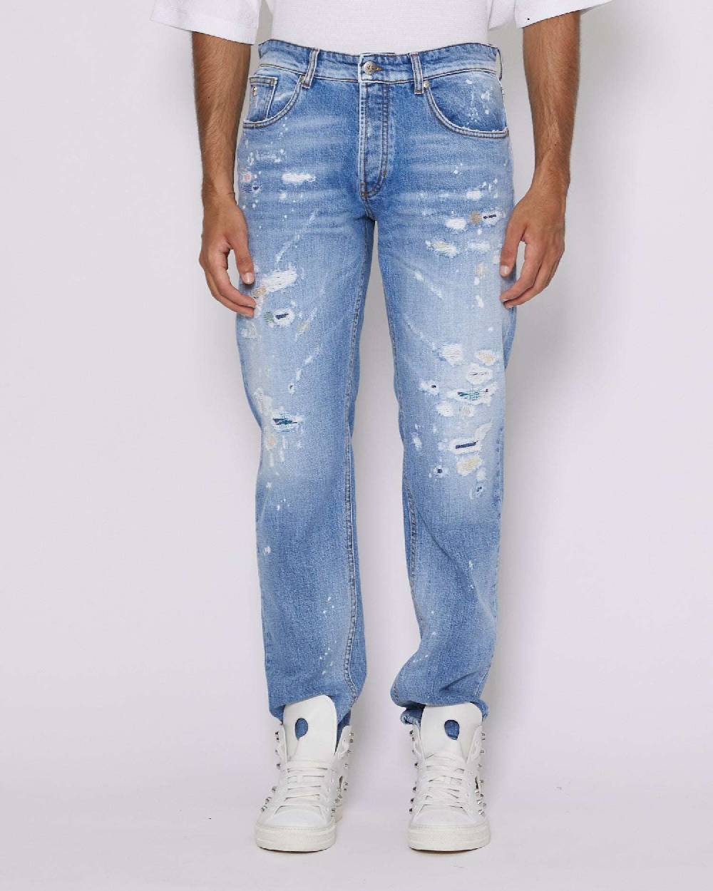 John Richmond Jeans slim con strappi sul davanti