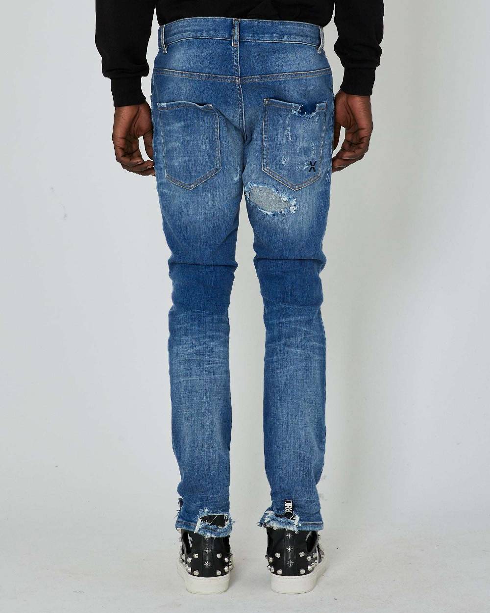 John Richmond Jeans Slim Con Strappi Sul Davanti