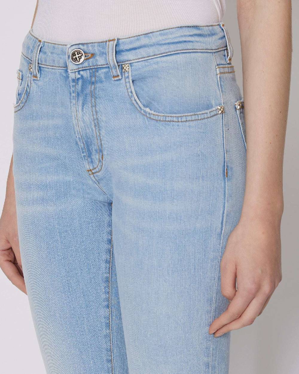 John Richmond Jeans Straight Leg Con Strappi