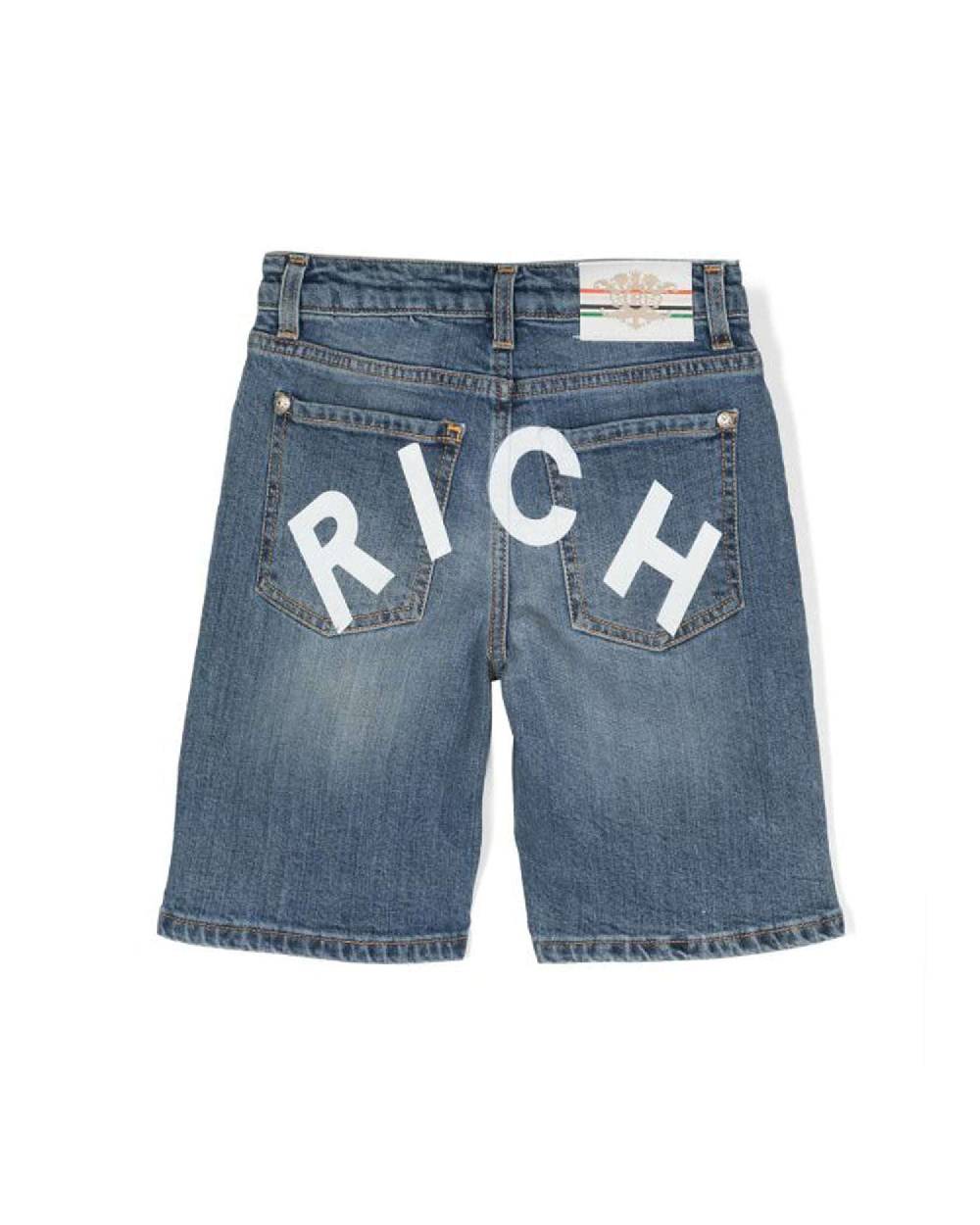 John Richmond Kids Bermuda In Denim Rich