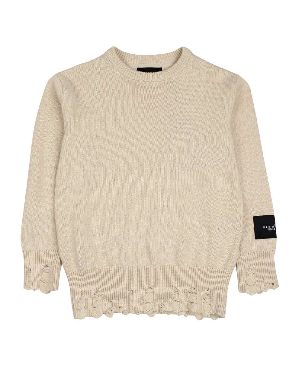 John Richmond kids Maglia con orli sfrangiati