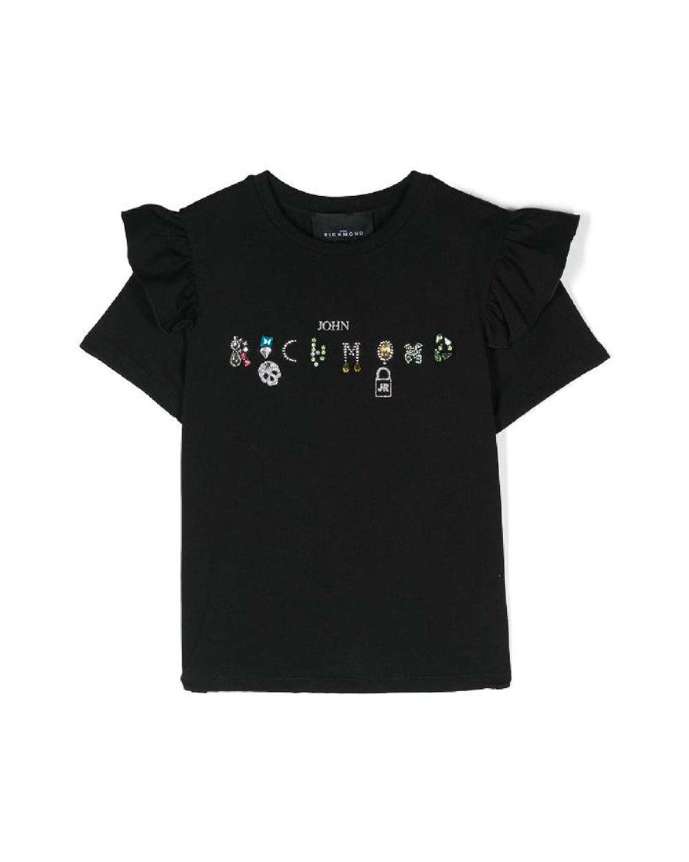 John Richmond kids T-shirt con logo sul davanti
