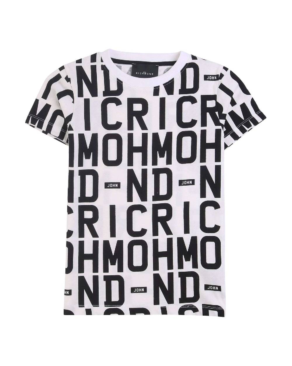 John Richmond Kids T-shirt Con Pattern Ton Sur Ton